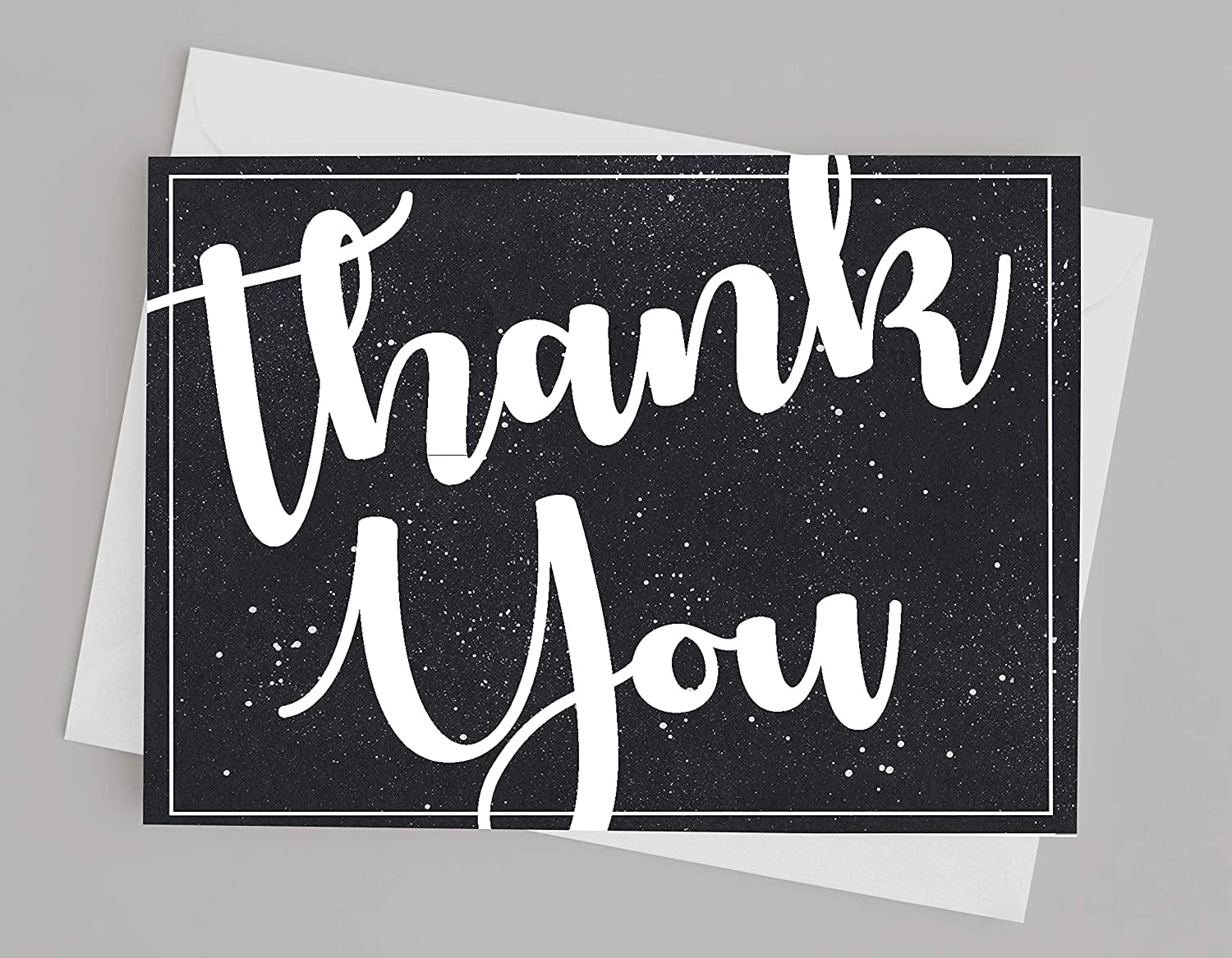 Darling Souvenir Black Galaxy Thank You Card Bridal Shower Graduation Blank Folding Greeting Card Thank You Notes With Envelope - 36 Pcs