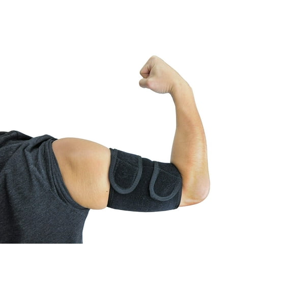 ObboMed MB-1850M Upper Arm Support Brace, Elbow Sleeve with Magnets. Support for Tennis and Golfer's Elbow, Workouts, Tendonitis, Arthritis (M: fit 12-13 inches / 30.5-33.0 cm arm)