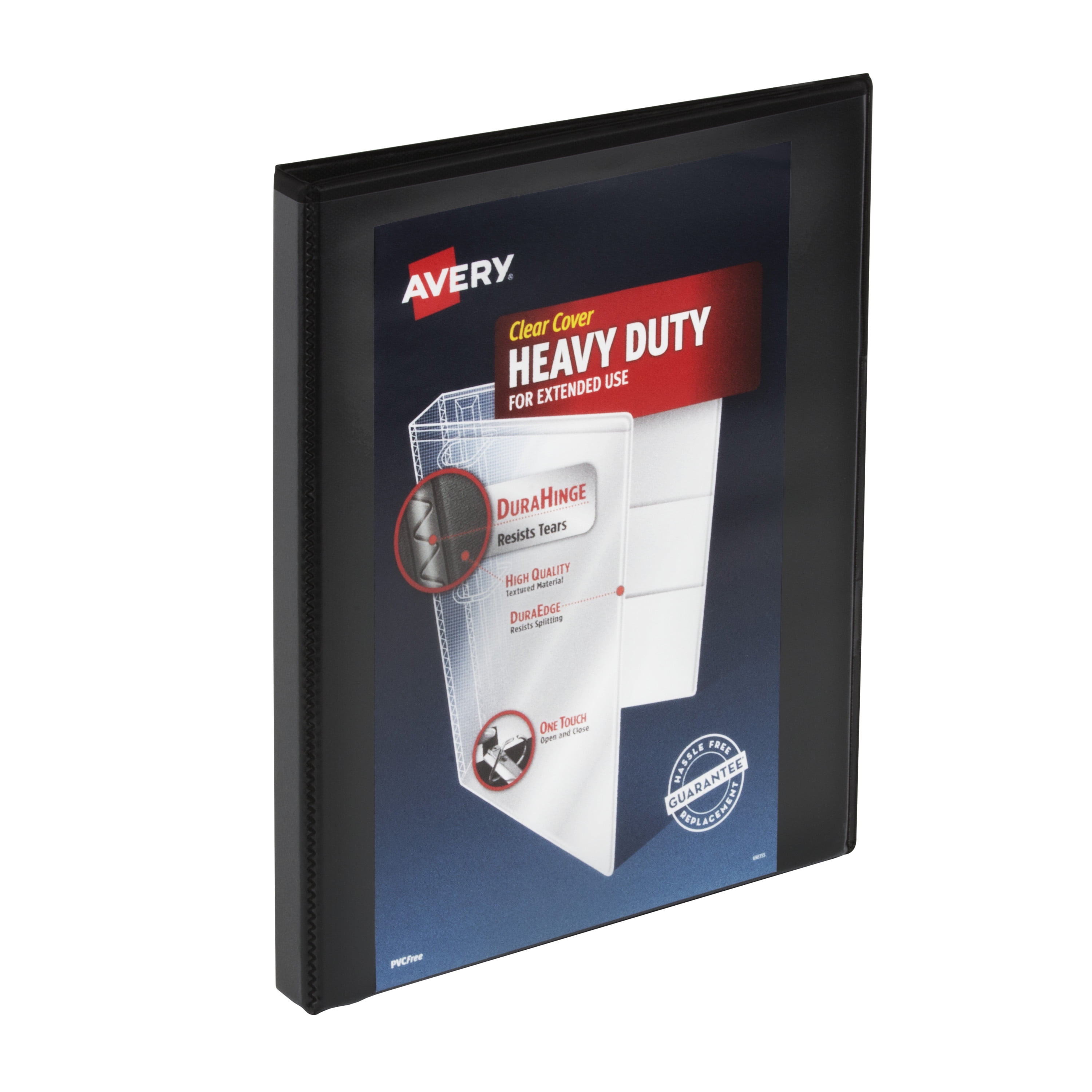 Avery Heavy-Duty View 3 Ring Binder, 0.5' One Touch Slant Rings, Holds 8.5' x 11' Paper, Black (79766)