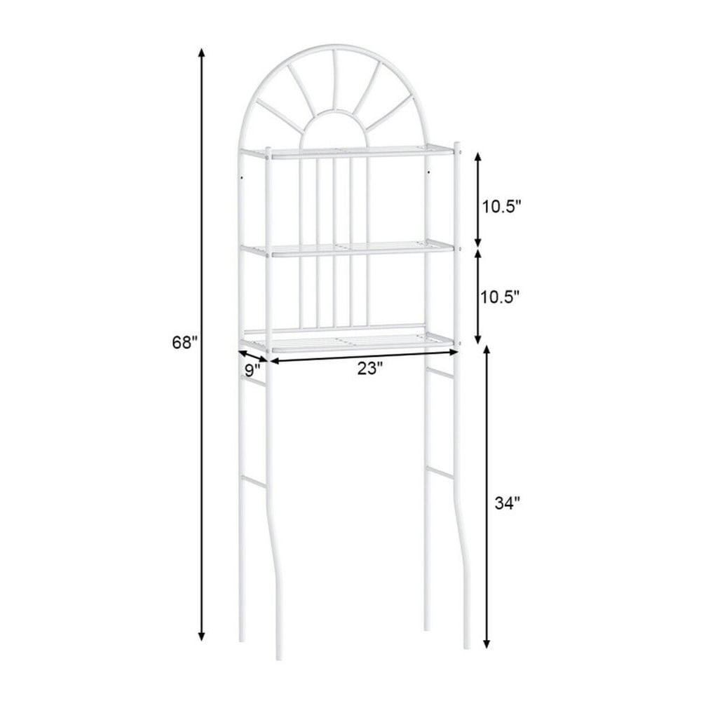 Finihen Towel Rack, Towel Holder, Toilet Storage Rack, Bathroom Towel Storage Rack with 3 Shelves, for Bathroom, White