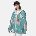 thumbnail image 3 of Fotbe Teal Mama Llama Chaqueta con Protección Solar UPF 50+ para Hombre y Mujer, Camisa con Capucha y Bolsillos-Medium, 3 of 7