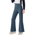 thumbnail image 2 of BXJX Girls Leggings, Stretchable High Waist Workout Full Length Flare Pants for Kids Navy Size 8-9 T, 2 of 9