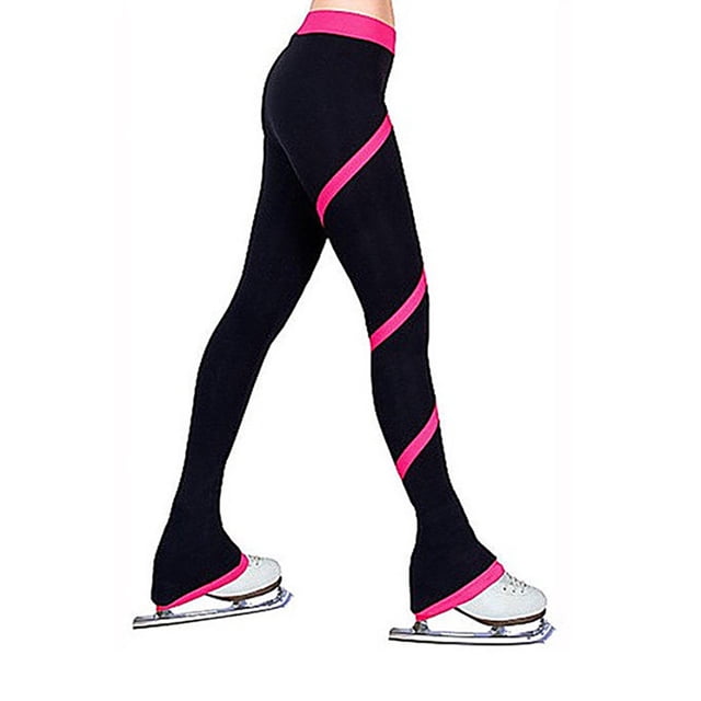 Soidarity pantalones largos de patinaje sobre hielo medias de spandex pantalones de patinaje pantalones de entrenamiento de equipo amigables con la piel Uniforme atlético Rojo rosa/XXXS Soidarity OD025264-23