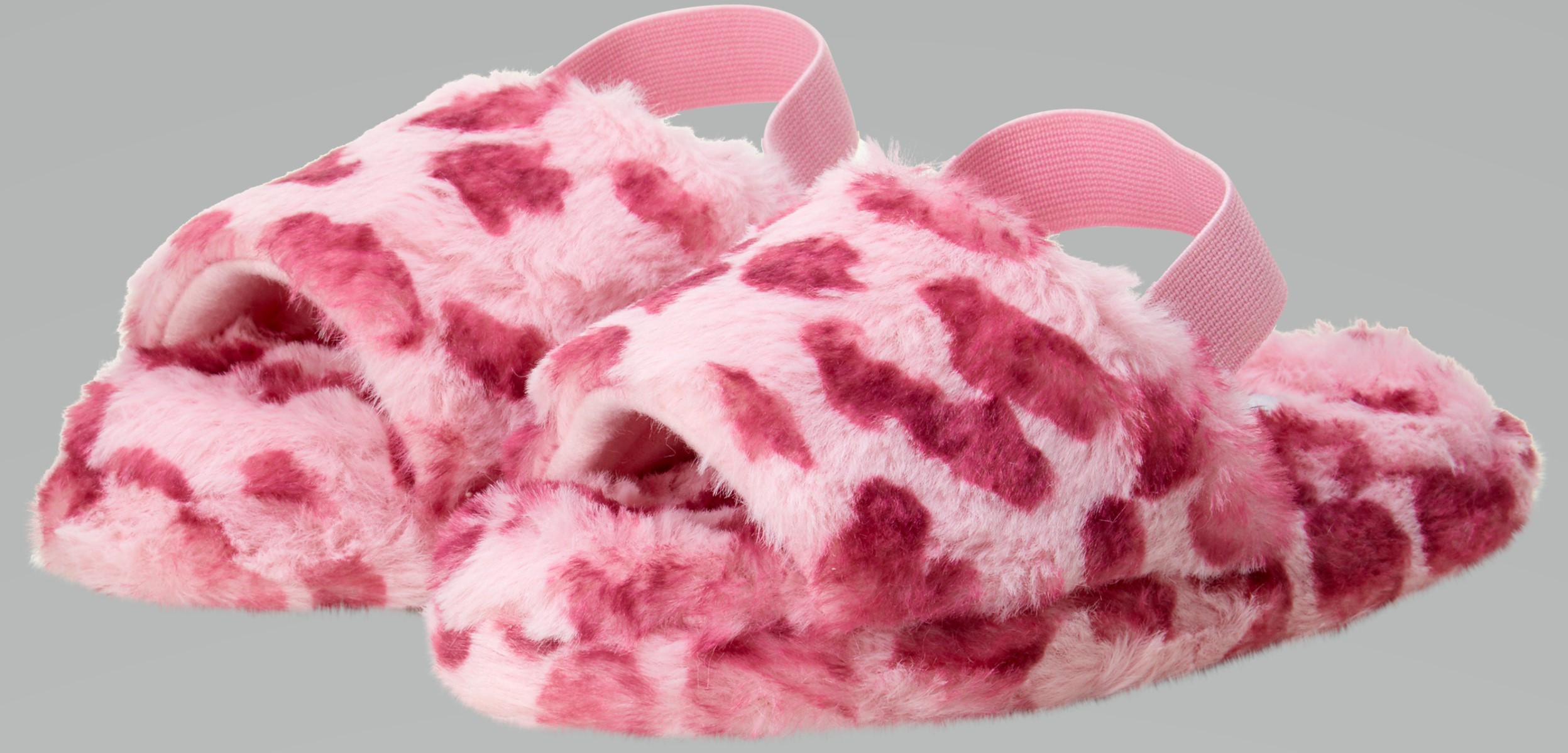 Nicole Miller Faux Fur Leopard Slip On Spa Slipper with Back Strap