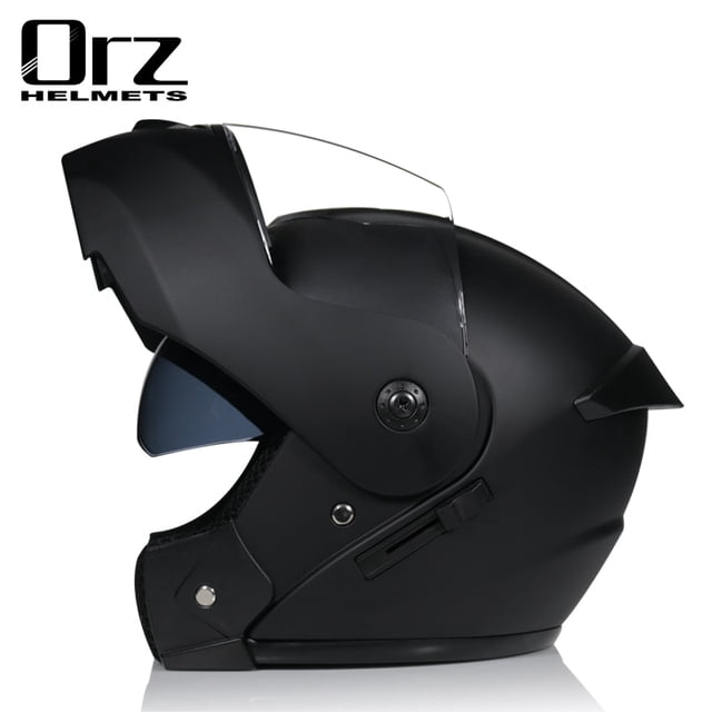 Último casco de motocicleta con tapa Modular de seguridad aprobado por DOT Voyage Racing casco de doble lente visera Interior Tan Jianjun unisex