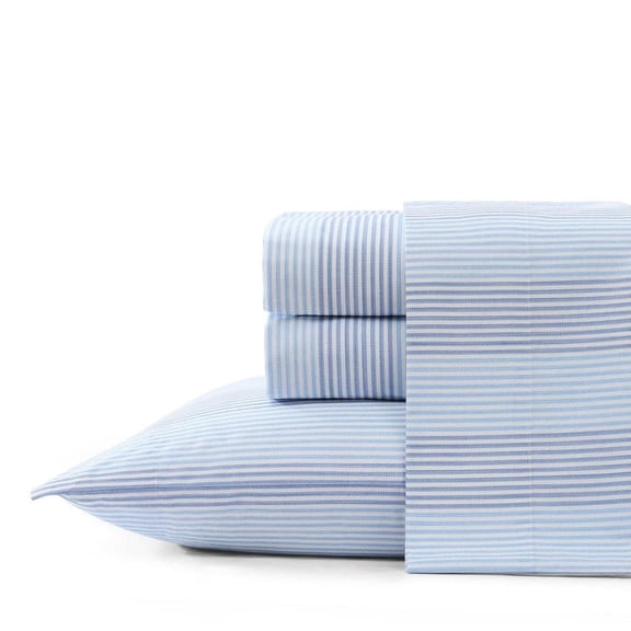 Bahama Weekend Stripe 4-Piece Blue Cotton King Sheet Set