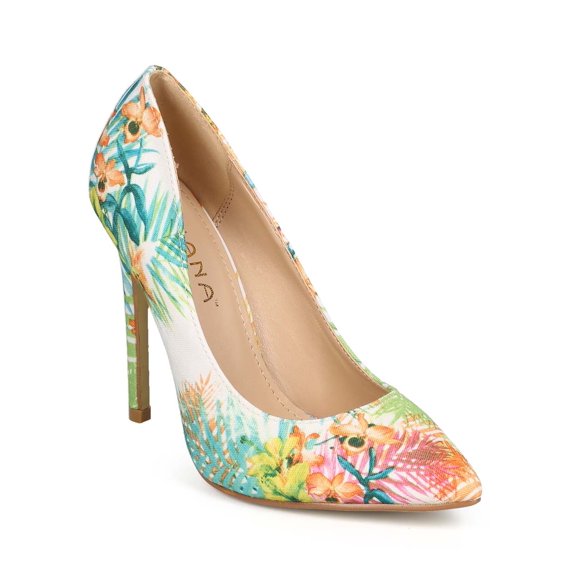 Liliana EB94 Women Tropical Pointy Toe Single Sole Classic Stiletto Pump