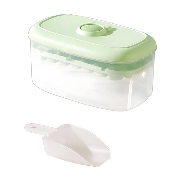 Yhmxh Bandeja de hielo de 28 rejillas, molde para cubitos de hielo de gran capacidad, refrigerador, fabricación de hielo, fácil desmoldado con tapa, caja de hielo con caja de hielo, pala para hielo