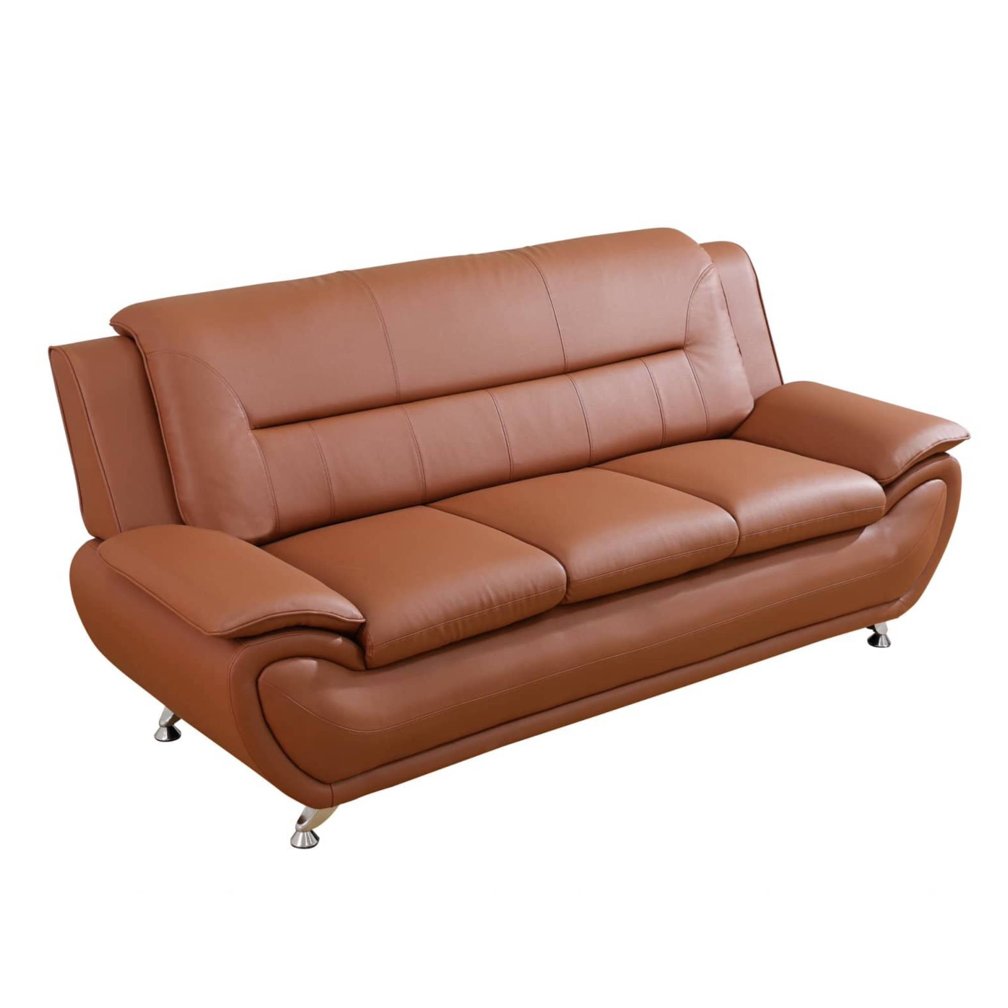 Trumanpick Leather Sofa Chair, Modern 3 Seater Comfy Sofa Couch for Living Room, Bedroom, Bronze