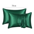 thumbnail image 3 of Mashaouyo Clearance 2PCS Standard Size Satin Pillow Covers With Envelope Closure Simple Home Solid Pillow Cover, 3 of 4