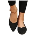 thumbnail image 5 of KIJBLAE Women's Knit Pointed Toe Retro Flats, Breathable Slip On Comfortable Casual Shoes for Spring Summer Black 36, 5 of 6