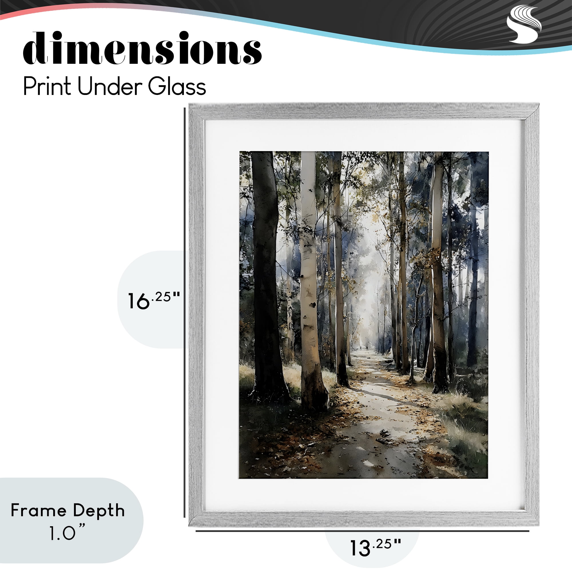 Stupell Industries Path in Autumn Light Gray Framed Print Under Glass, design by Franklyn Gregory