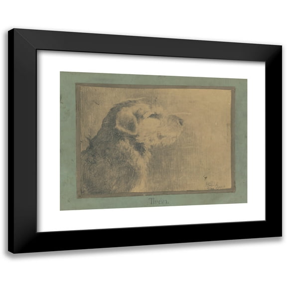 Arnold Peter Weisz-Kubínčan 14x11 Black Modern Framed Museum Art Print Titled - Dog Tiran (1920)