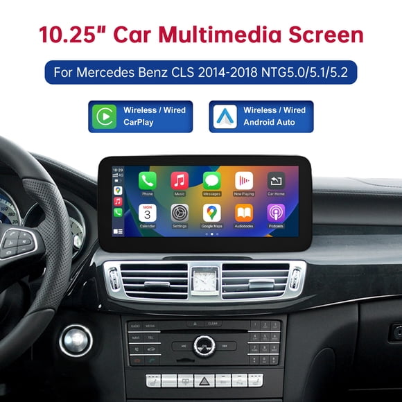 Écran Tactile CarPlay 10.25 Pieds Stéréo Auto Android pour Mercedes-Benz CLS 2014-2018 NTG 5.0/5.1/5.2 Support Bluetooth Siri