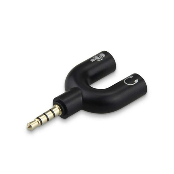 4 Position 3.5mm Stereo Splitter Audio to Mic Jack Plug Y Adapter Black - axGear