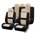 thumbnail image 1 of Tignapoo Universal 9-Piece Car Seat Cover Set for All Seasons - Available in Two Beige Styles, Durable Cotton Material, Easy to Install, Breathable and Comfortable for Year-Round Use, 1 of 7