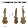 thumbnail image 2 of Musical Instrument Charms Guitar Pendants Antique Bronze and Silver Musical Charms Tibetan Style Alloy Pendants for Jewelry Making, 2 of 9
