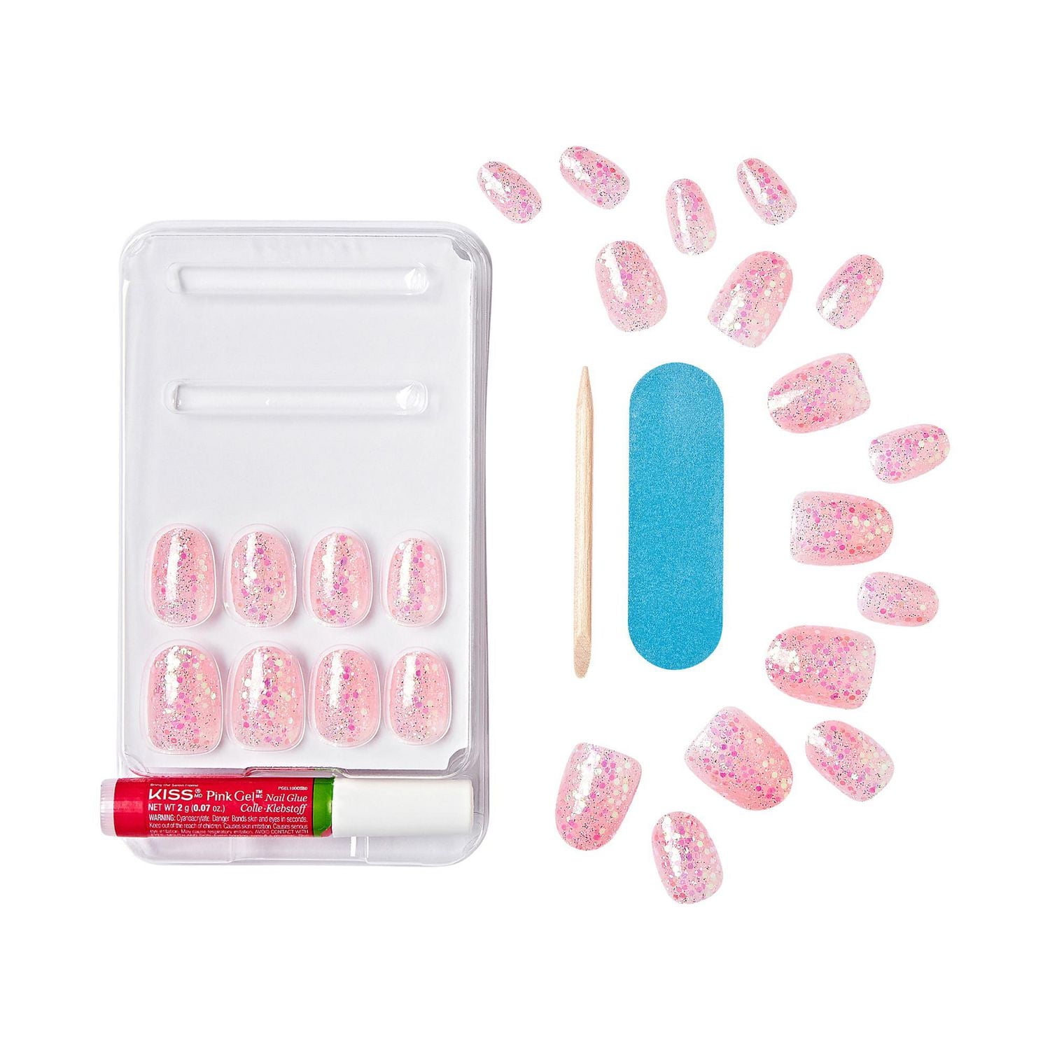 KISS Gel Fantasy - Fake Nails, 24 Count, Short, Oval, Gel Fantasy