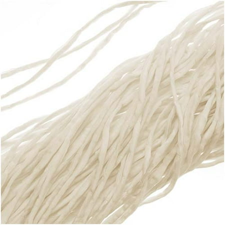 - Silk Fabric String, 2mm Diameter, 42 Inches Long, 1 Strand, Ivory White