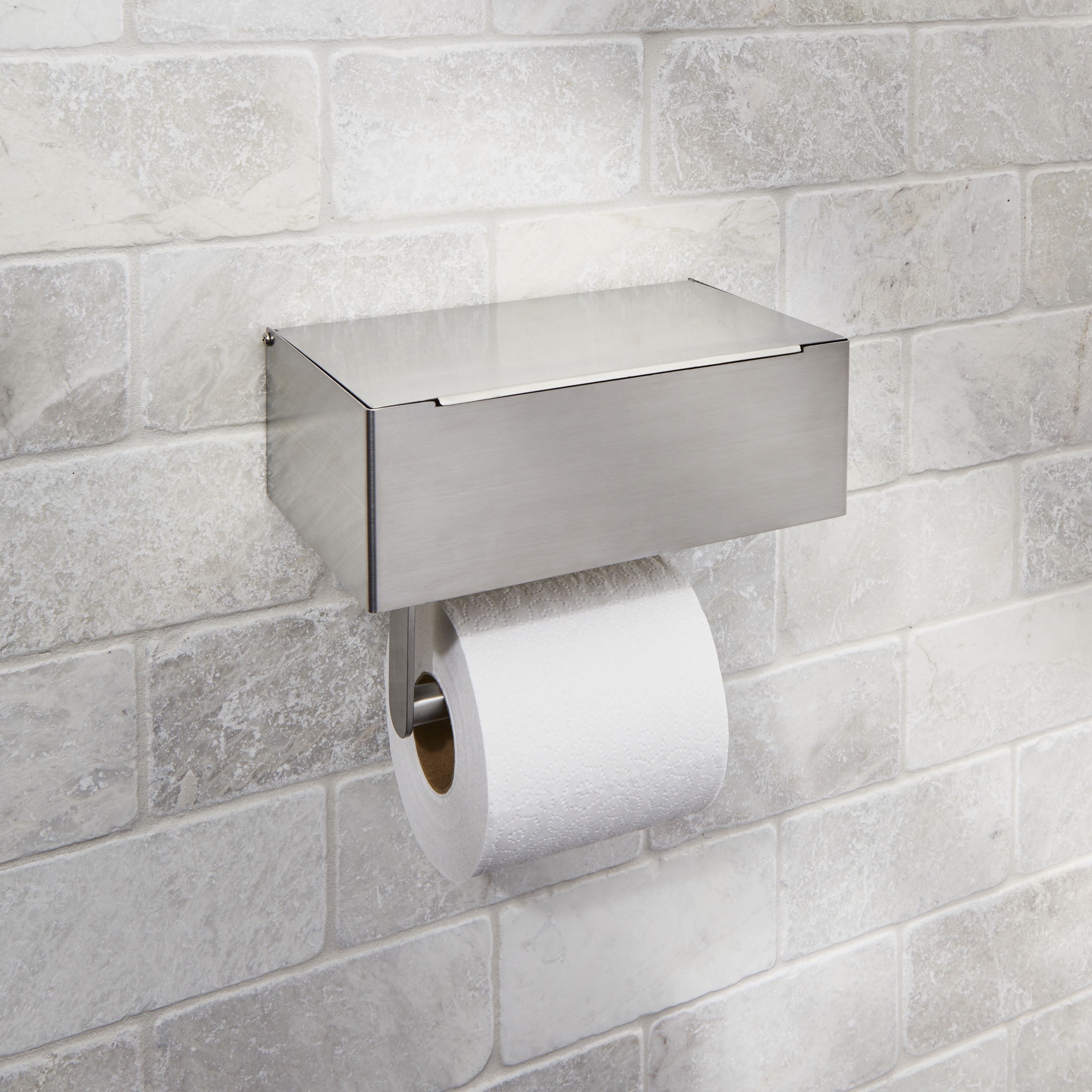 Better Homes & Gardens Toilet Paper Holder with Storage in Satin Nickel