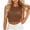 Brown, variant on Women's Round Neck Pineapple Waffle Knit Crop Tank Tops Back Tie Knot Open Back Casual Sleeveless Blouses for Summer Daily Wear