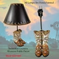 thumbnail image 3 of Urbalabs Western Cowboy Floral Double Boot Roper End Table Standing Table Lamp Nightstands Living Room End Tables Lamps for Bedrooms Office (Floral Boots), 3 of 6