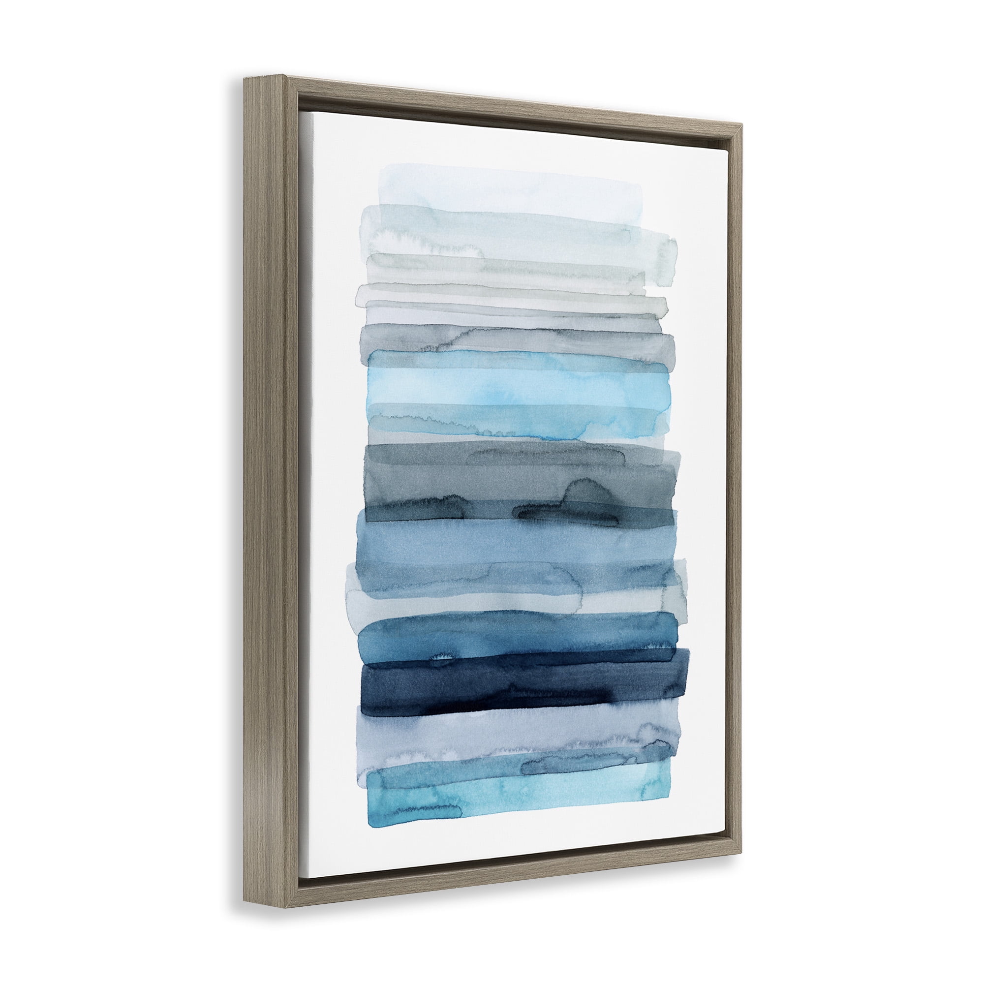 Stupell Industries Water Inspired Ombre Abstract Painting Brown Floater Framed Canvas Art Print Wall Art, 17 x 21
