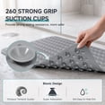thumbnail image 2 of Bathtub Mat Non Slip Bath Mat for Tub Shower Mat Dinosam Bath Tub Mat 16 x 35 Extra Long Rubber Bath Mat, Suction Cups, Drain Holes, Machine Washable Bathroom Mat,Gray, 2 of 8