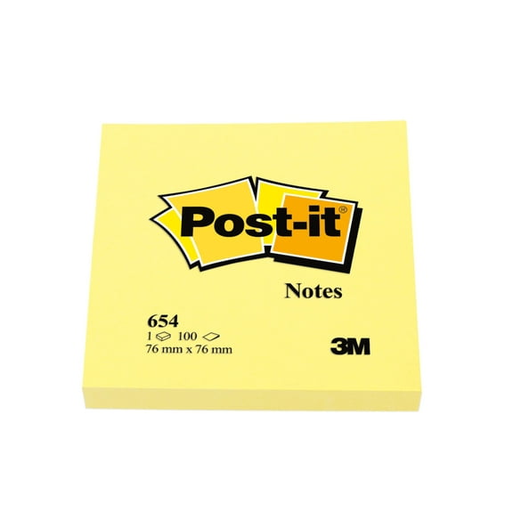 Post-it Notes, 3x3 in, 12 Pads, America’s #1 Favorite Sticky Notes, Canary Yellow (654)