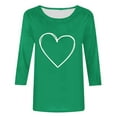 thumbnail image 5 of Qetyuw Women's 3/4 Length Sleeve Tops Casual Crew Neck Tshirts Fashion Love Heart Graphic Tees Plus Size Valentine's Day Shirt, 5 of 6