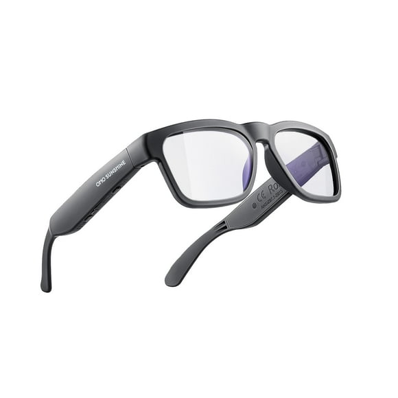 OhO Lunettes Intelligentes, Lunettes de Sécurité avec Haut-Parleur Bluetooth, Protection UV Intérieure/extérieure et Contrôle Vocal, Unisexe (Lumière Bleue)