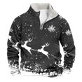 thumbnail image 1 of Sudadera sin capucha para hombre, informal, a la moda, con cuello alto, estampado, cremallera, jersey de manga larga, blusa de poliéster para hombre, 1 of 3