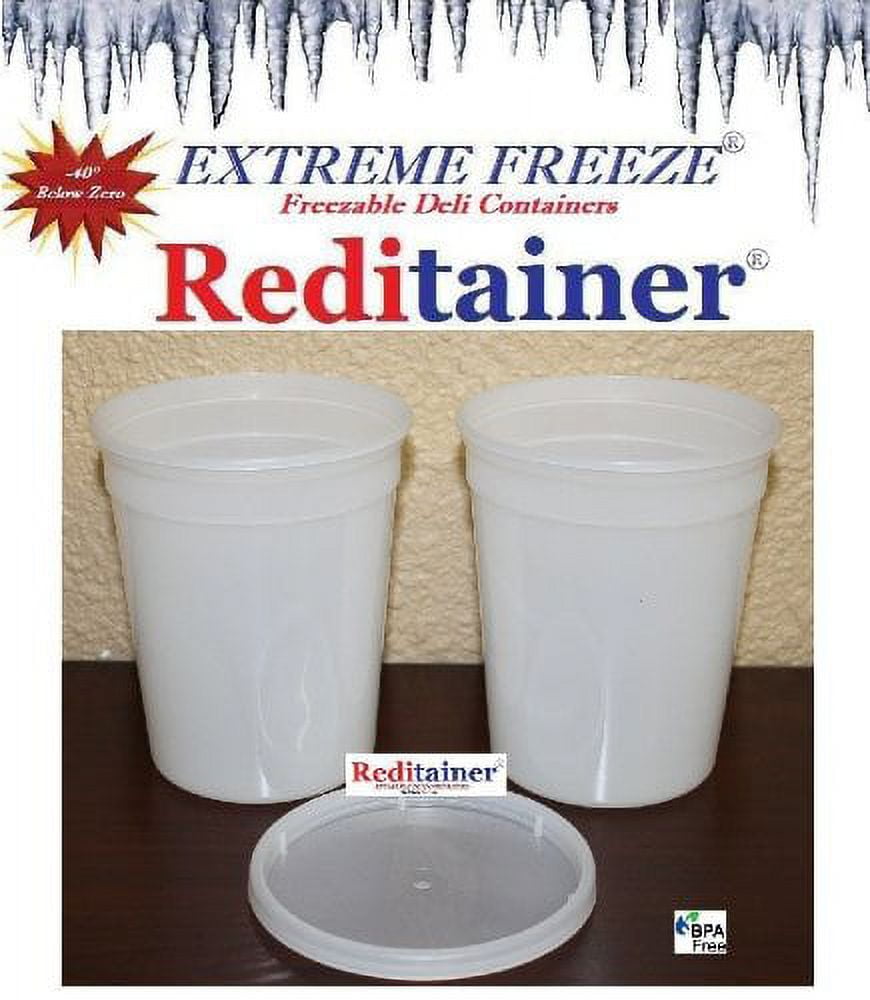 Reditainer 64 oz. Extreme Freeze Deli Food Containers w/ Lids - 8 Pack