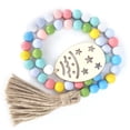 thumbnail image 3 of Wood Bead String, Bead Garland Colorful with Hemp Rope for Home Room Decoration, 3 of 7
