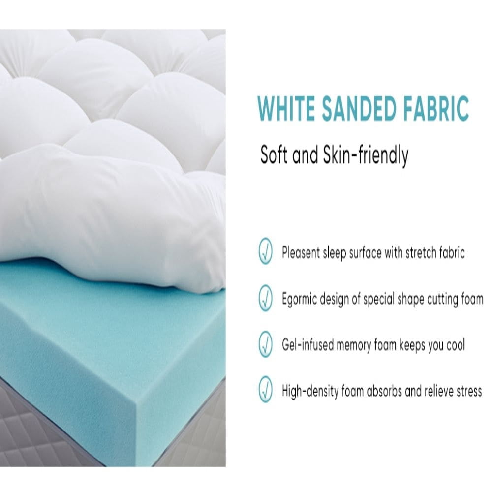 Direct Wicker 4 Inch White Memory Foam Mattress with Plush Pillow Top Queen