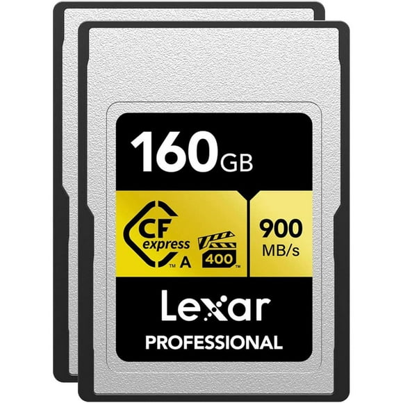 Lexar Carte Mémoire 160GB CFexpress Type A Pro Gold R900/W800, Lot de 2