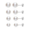 thumbnail image 2 of Lancharmed White Gold Plated Womens Earrings,Four Pairs of Pearls Earring Gifts for Women Birthday Unique, 2 of 8