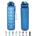 thumbnail image 2 of BAKER DEPOT 1000ml Frosted BPA Free Leakproof Tritan Portable Reusable Fitness Water Bottle, Blue, 2 of 6