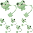 thumbnail image 1 of 8pcs Animals Straw Tips Cover Reusable Cute Frog Straw Toppers Straw Cover Plugs for Drinking Straws Party Straw Caps Decoration, 1 of 5