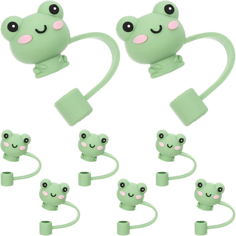 8pcs Animals Straw Tips Cover Reusable Cute Frog Straw Toppers Straw Cover  Plugs for Drinking Straws Party Straw Caps Decoration 