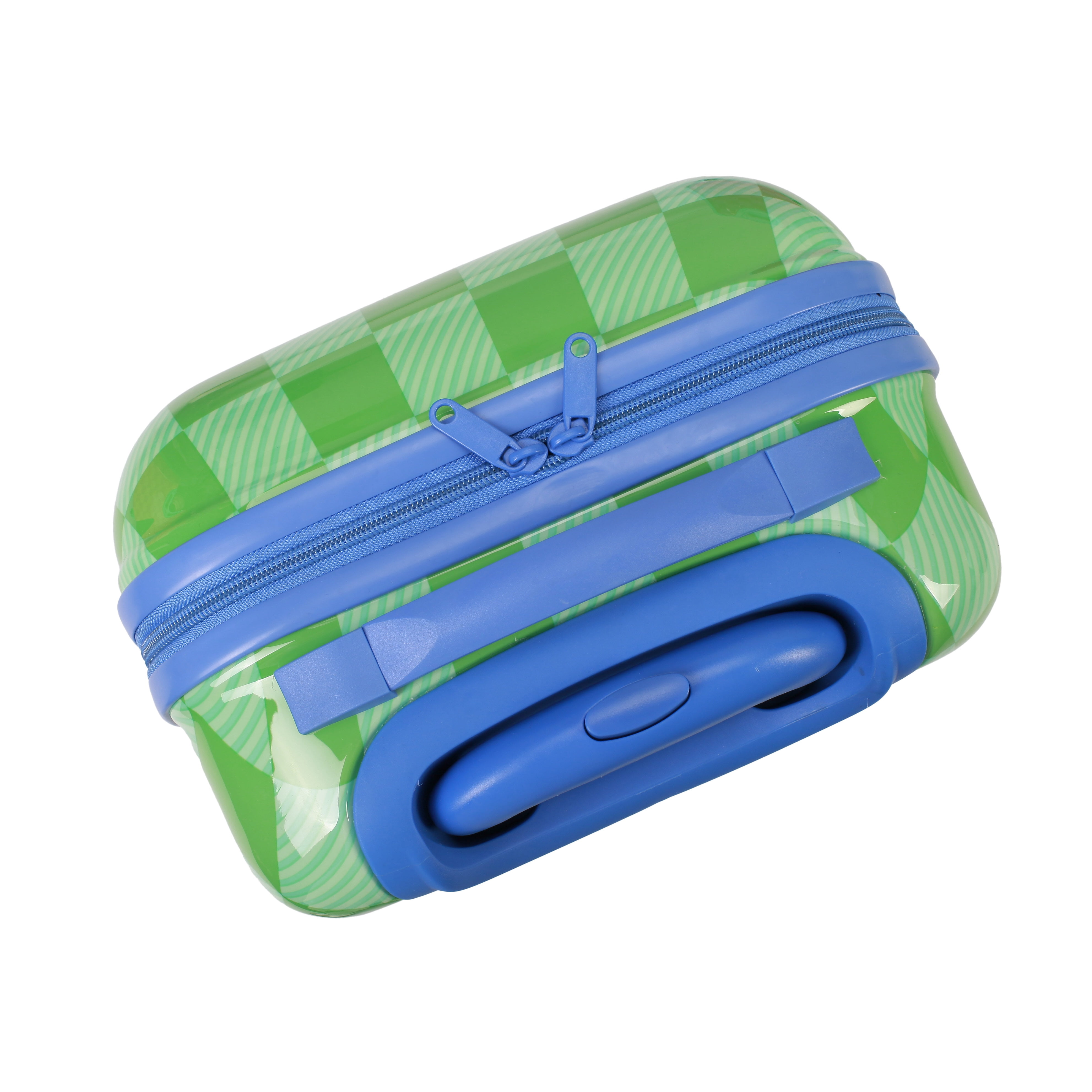 CRCKT Kids Boy 21" Checker Hardside Carry-on Luggage With 360 Spinner Wheels, Poison Green - Green and Blue