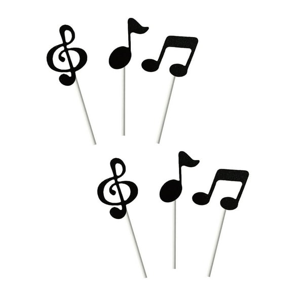 lixuesong Pack Of 1 Music Cake Toppers Colorful Eighth Note Cupcake Insert For Themed Parties Paper Food Safe Decoration