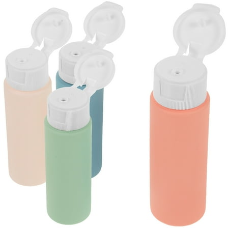 4 Pcs Travel Supplies Macaron Tube Squeeze Bottle Set Empty Shampoo Lotion Label Bottled Plastic Bottles for Toiletry