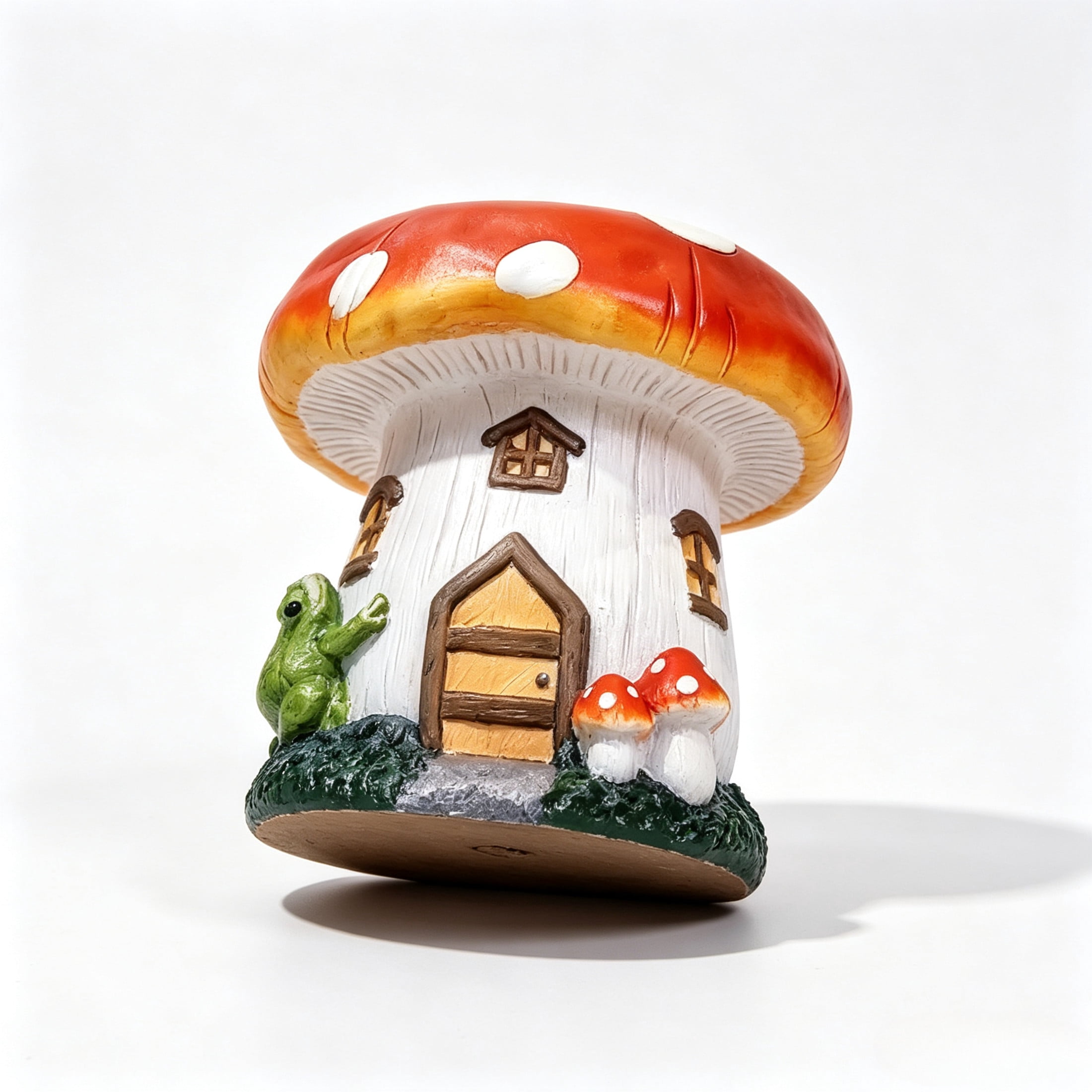 Noble House Mushroom House Stool, Fairy Forest Base Decor, Outdoor Creative Figurine Seat for Patio, Garden, Multicolor