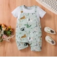 thumbnail image 2 of Akiihool Baby Boy Outfits Short Sleeve Baby Short Sleeve Bodysuits, Bamboo Summer Newborn Infant (Green,9-12 Months), 2 of 9