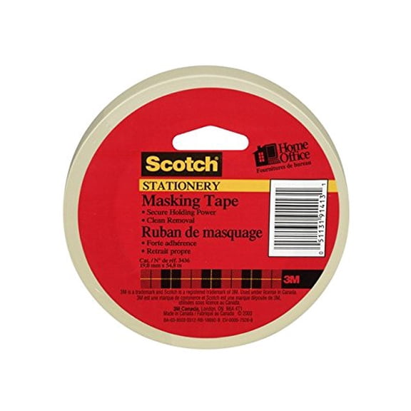 Scotch Masking Tape Roll, .7in. x 54.6 yd., 1 Roll per Pack