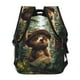 thumbnail image 4 of Disketp Jungle Hat Bear Mochila Estampada para Hombre y Mujer – Mochila Ligera Clásica con Múltiples Bolsillos para Universidad, Trabajo y Viajes-One Size, 4 of 5