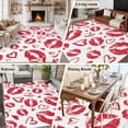 thumbnail image 5 of 5'x7' Area Rugs for Living Room Bedroom, Kiss Marks Washable Rug Carpet Runner Indoor Outdoor, Valentine's Day Lips Print Love Red Vintage Non Slip Floor Mats Area Rug for Kitchen, Nursery, 5 of 8