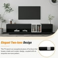 thumbnail image 4 of Harper & Bright Designs Two-Tone Media Console for TVs Up to 80'', Sleek and Stylish TV Stand with Storage, Functional TV Cabinet with Versatile Compartment for Living Room, Black, 4 of 13