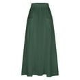 thumbnail image 4 of Women's Casual Plus Size Maxi Skirts High Waist, Pleated, A-Line, with Pockets, Ideal for Travel and Various Occasions, 4 of 4